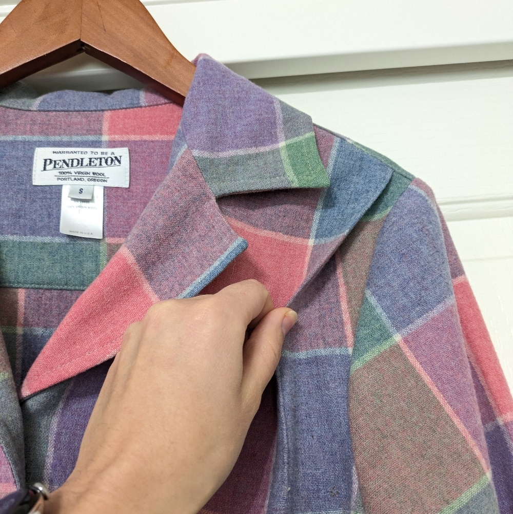 Pendleton 100% Virgin Wool Spring Window Plaid Bl… - image 7